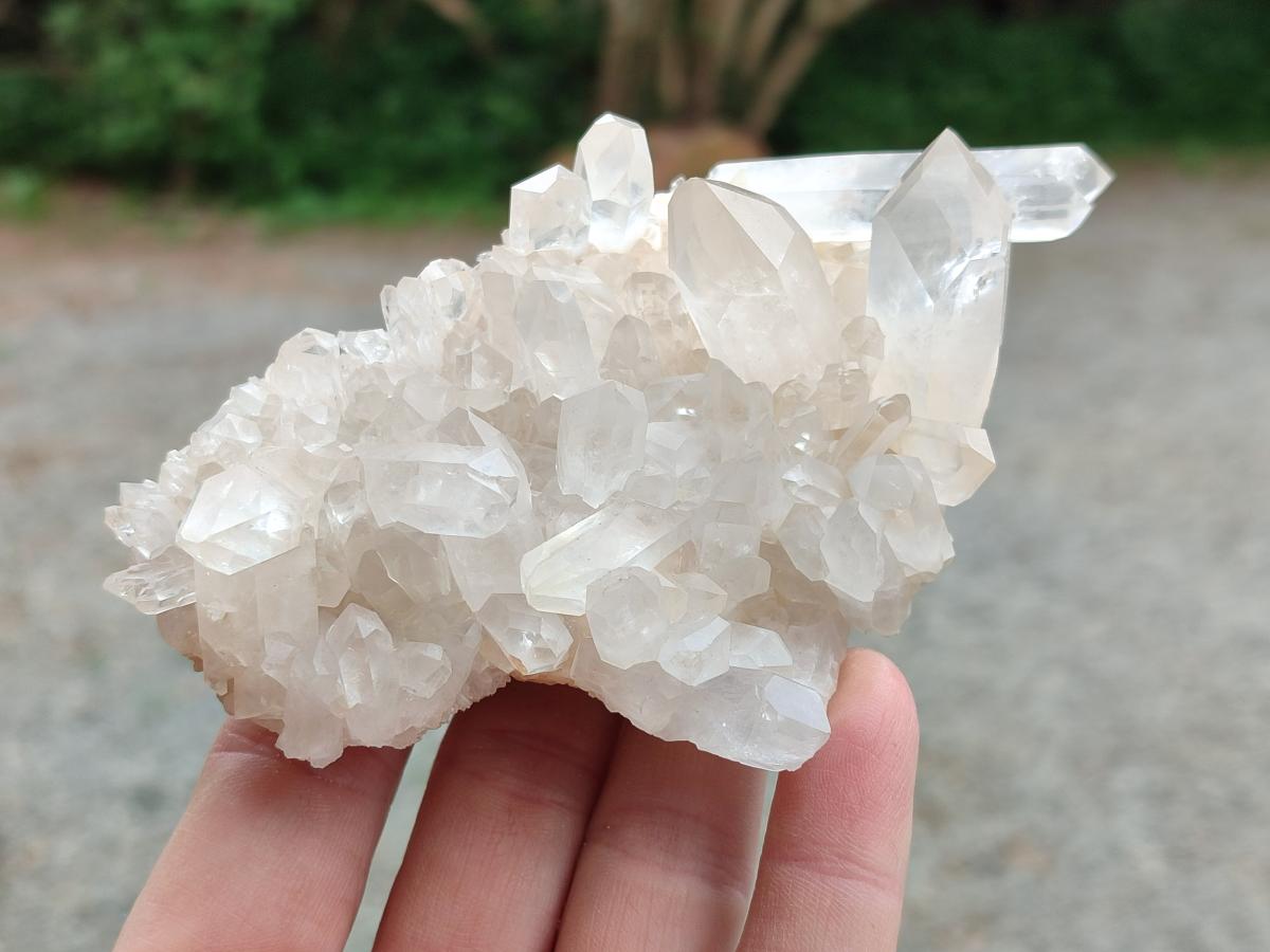 Natural Mixed Clear and Milky Quartz Clusters x 3 From Madagascar
