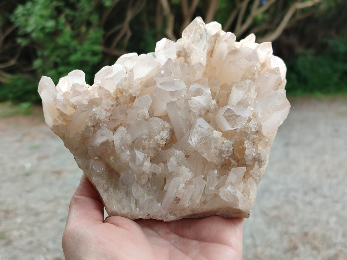 Natural Mixed Clear and Milky Quartz Clusters x 3 From Madagascar