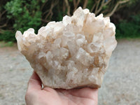 Natural Mixed Clear and Milky Quartz Clusters x 3 From Madagascar