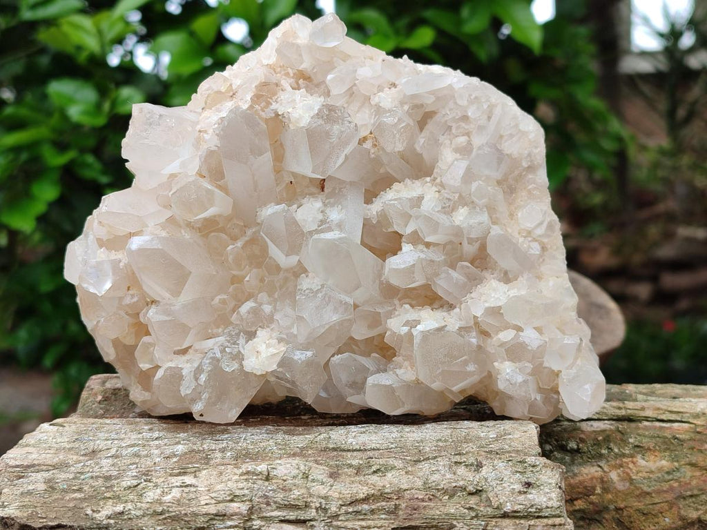 Natural Mixed Clear and Milky Quartz Clusters x 3 From Madagascar