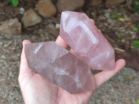 Polished Double Terminated Rose Quartz Crystals x 6 From Madagascar