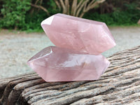 Polished Double Terminated Rose Quartz Crystals x 6 From Madagascar