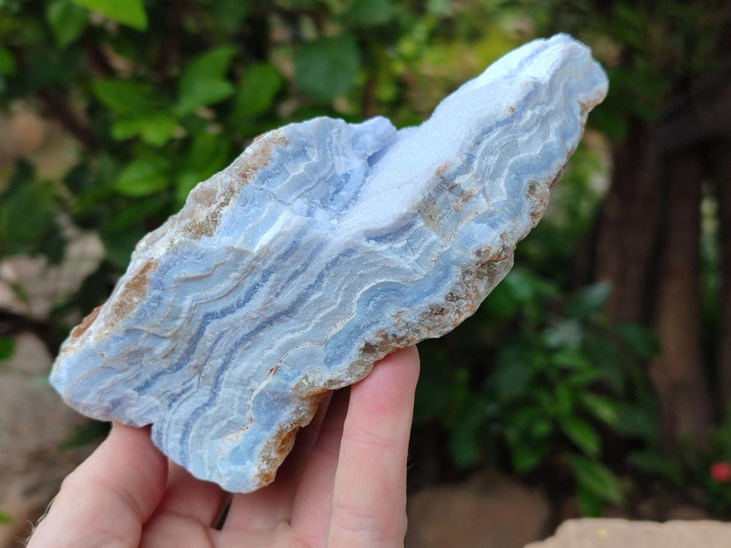 Natural Crystalline Blue Lace Agate Specimens x 2 From Namibia