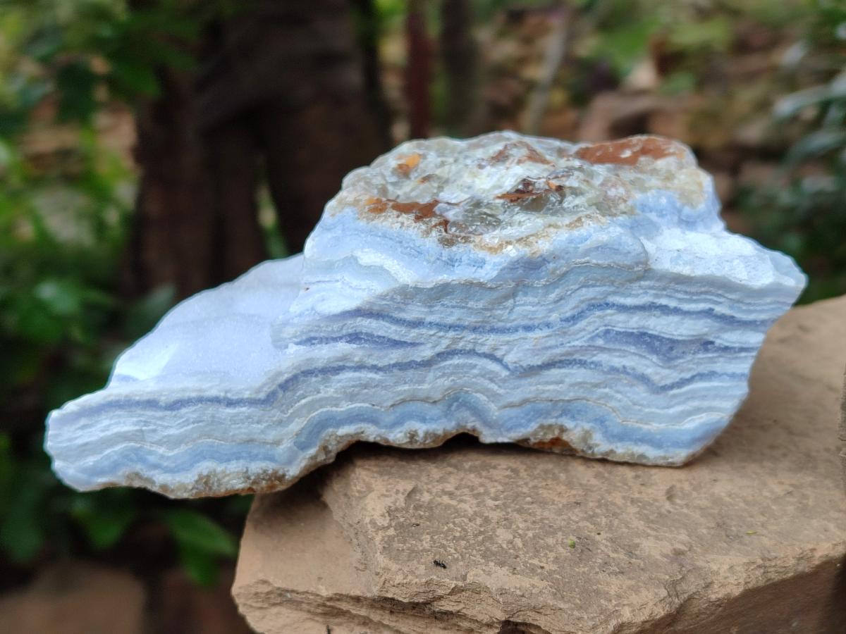 Natural Crystalline Blue Lace Agate Specimens x 2 From Namibia