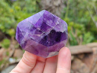 Polished Dark Purple Chevron Amethyst Crystals x 6 From Mapatizya, Zambia