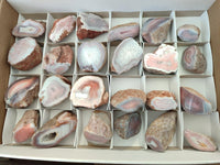 Polished On One Side Pink Shashe River Agate Nodules x 24 From Shashe River, Zimbabwe