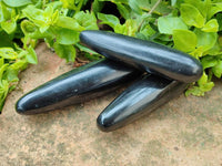 Polished Black Basalt Massage Wands x 12 From Madagascar