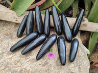 Polished Black Basalt Massage Wands x 12 From Madagascar