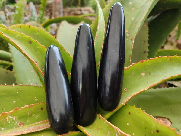 Polished Black Basalt Massage Wands x 12 From Madagascar