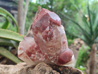 Natural Red Hematoid Quartz Clusters x 3 From Karoi, Zimbabwe