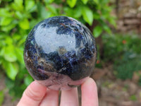 Polished Blue Iolite Water Sapphire Spheres x 3 From Madagascar