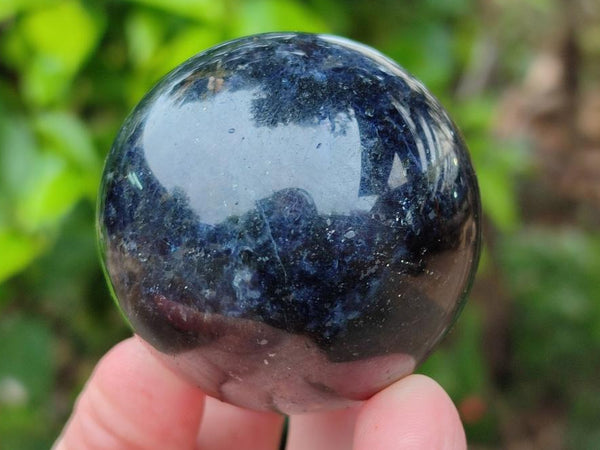 Polished Blue Iolite Water Sapphire Spheres x 3 From Madagascar