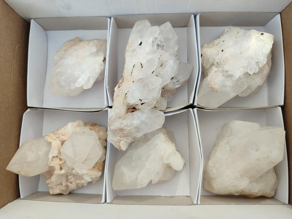 Natural Cascading Candle Quartz Clusters x 6 From Antsirabe, Madagascar