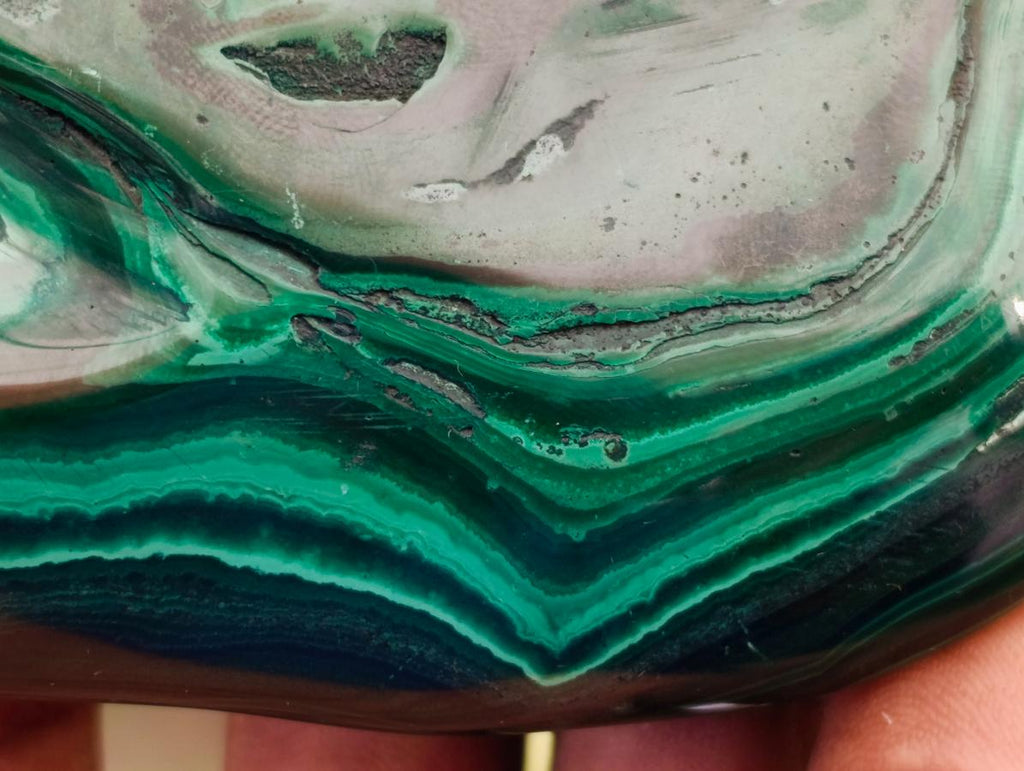 Polished Flower Banded Malachite Free Forms x 6 From Congo