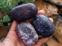Polished Lepidolite Galets x 12 From Zimbabwe