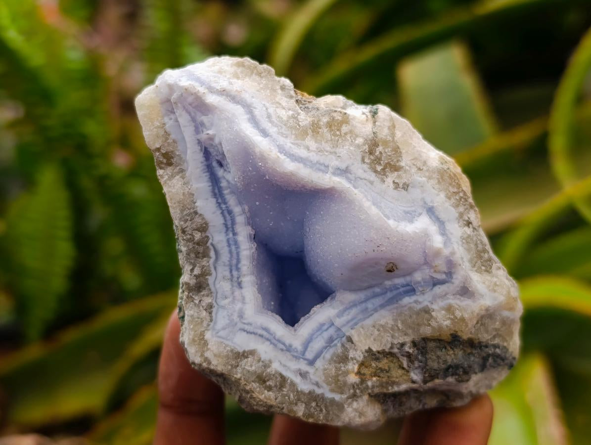 Natural Blue Lace Agate Geode Specimens x 12 From Nsanje, Malawi