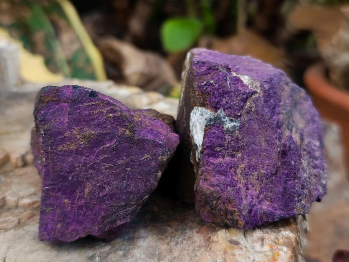 Natural Metallic Purpurite Cobbed Specimens x 12 From Erongo, Namibia
