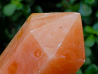 Polished Orange Twist Calcite Points x 2 From Maevantanana, Madagascar