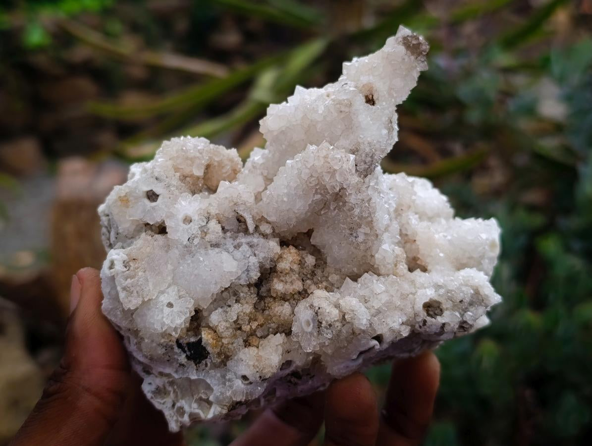 Natural Drusy Quartz Coated Calcite Pseudomorph Specimens x 4 From Albert's Mountain, Lesotho
