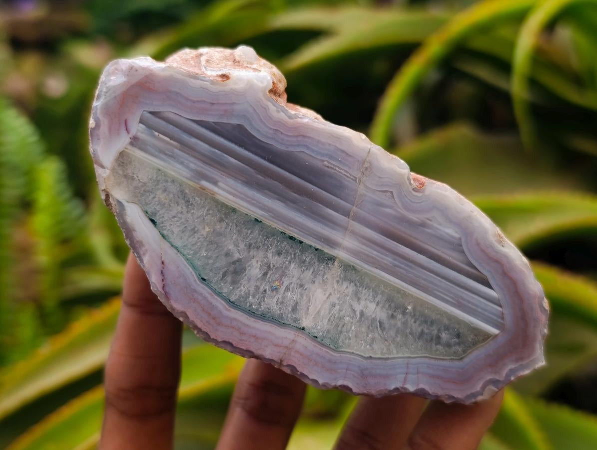 Polished On One Side Red Shashe River Agate Nodules x 5 From Shashe River, Zimbabwe