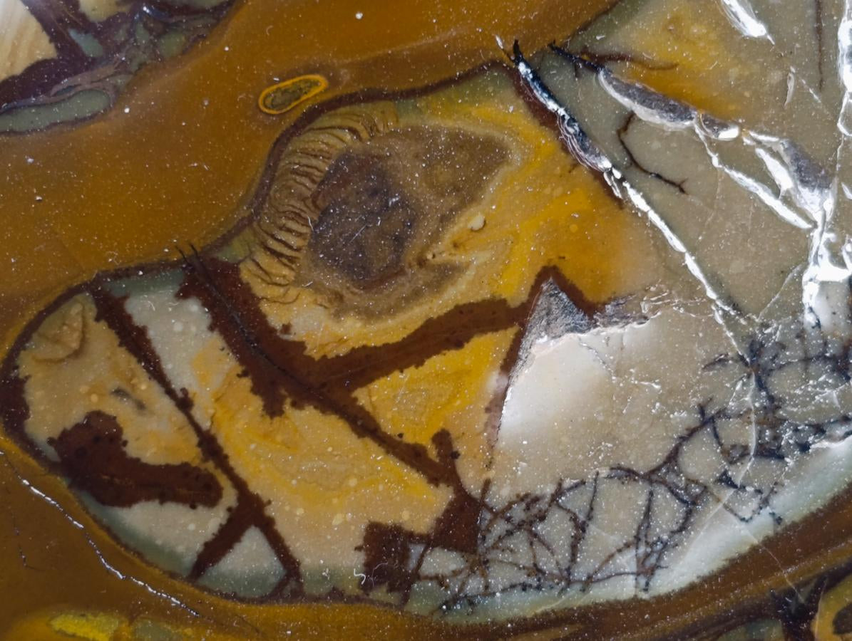 Polished On One Side Nguni Jasper Slices x 3 From Northern Cape, South Africa