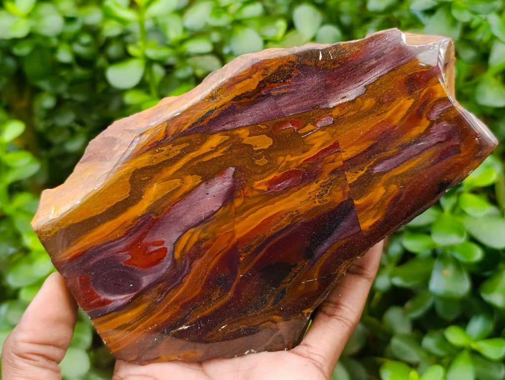 Polished On One Side Nguni Jasper Slices x 3 From Northern Cape, South Africa