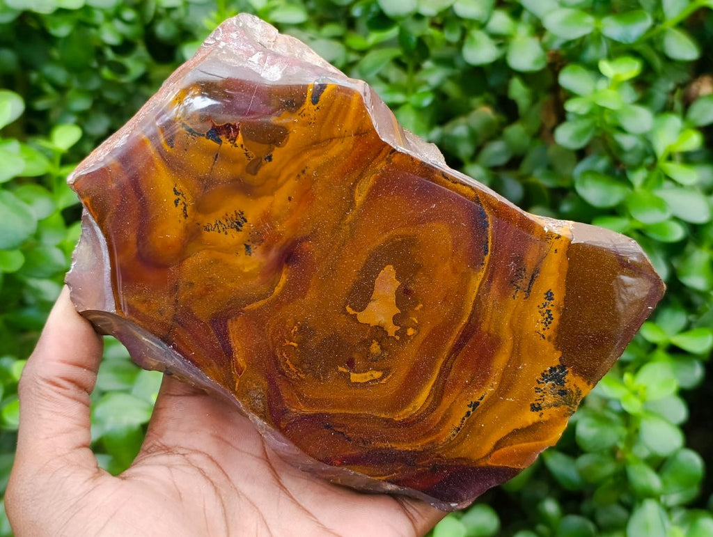 Polished On One Side Nguni Jasper Slices x 3 From Northern Cape, South Africa