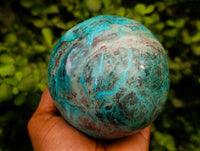 Polished Hand Made Chrysocolla Sphere x 1 From Congo