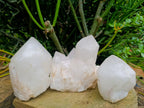 Natural Cascading Candle Quartz Crystals and Cluster x 3 From Antsirabe, Madagascar
