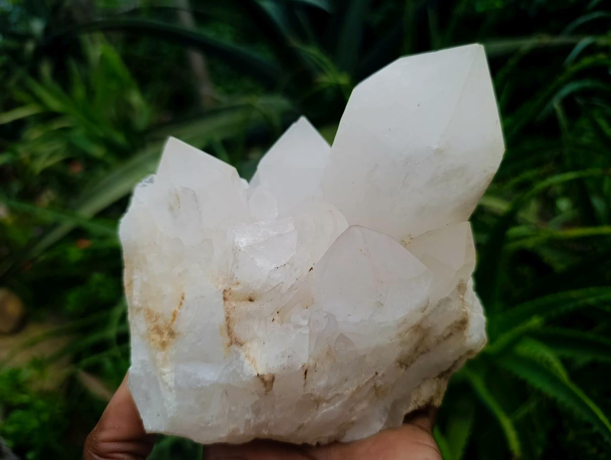 Natural Cascading Candle Quartz Crystals and Cluster x 3 From Antsirabe, Madagascar