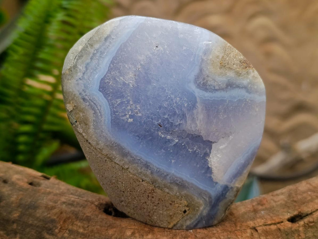 Polished Blue Lace Agate Standing Free Forms x 2 From Nsanje, Malawi