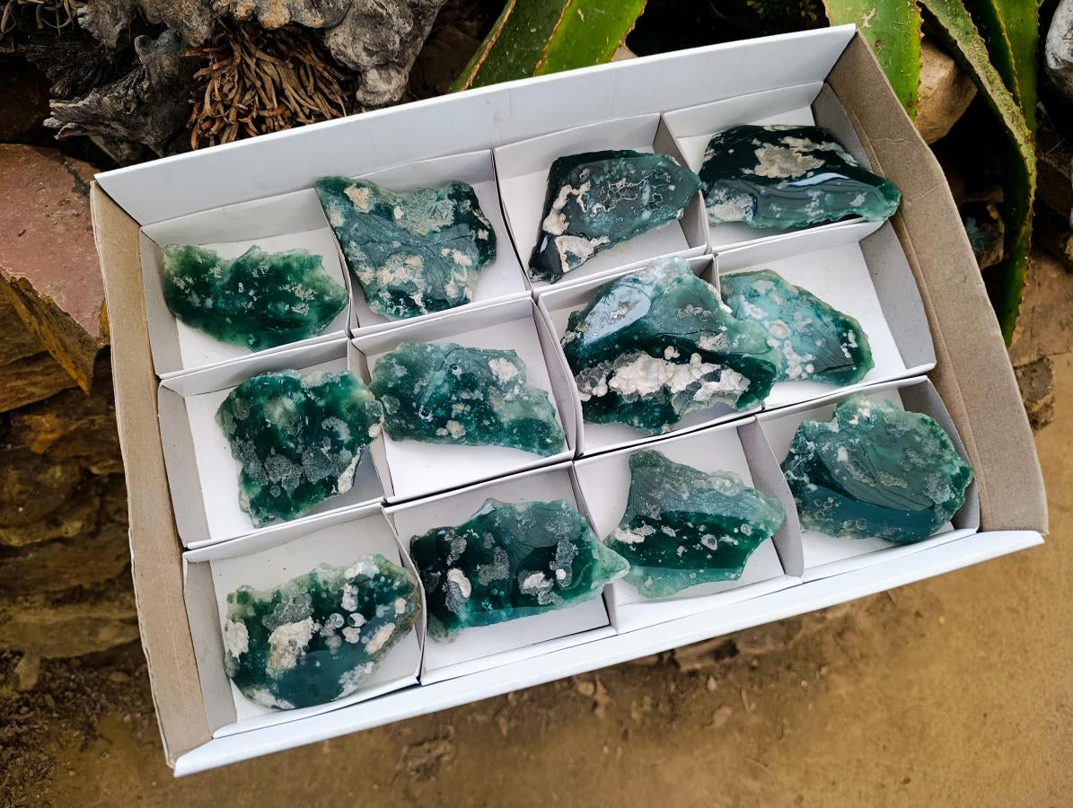 Polished On One Side Mtorolite Plates x 12 From Mutorashanga, Zimbabwe