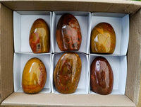 Polished Red Flame Jasper Standing Free Form x 6 From Madagascar