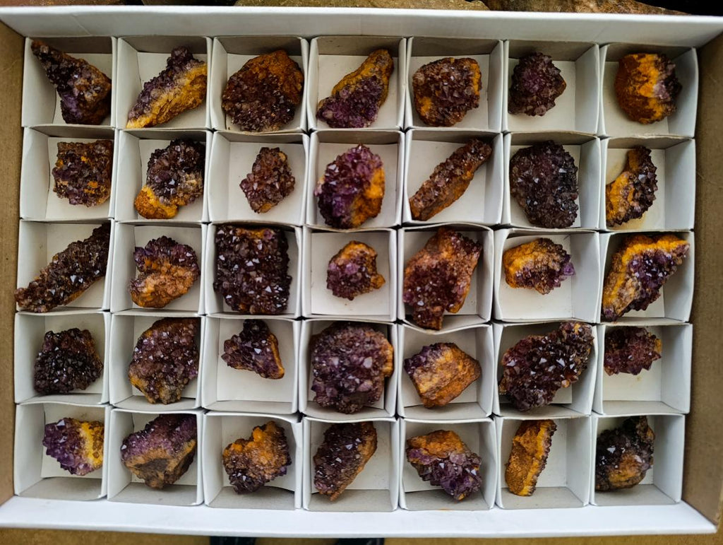 Natural Amethystos Amethyst Clusters x 35 From Kwaggafontein, South Africa