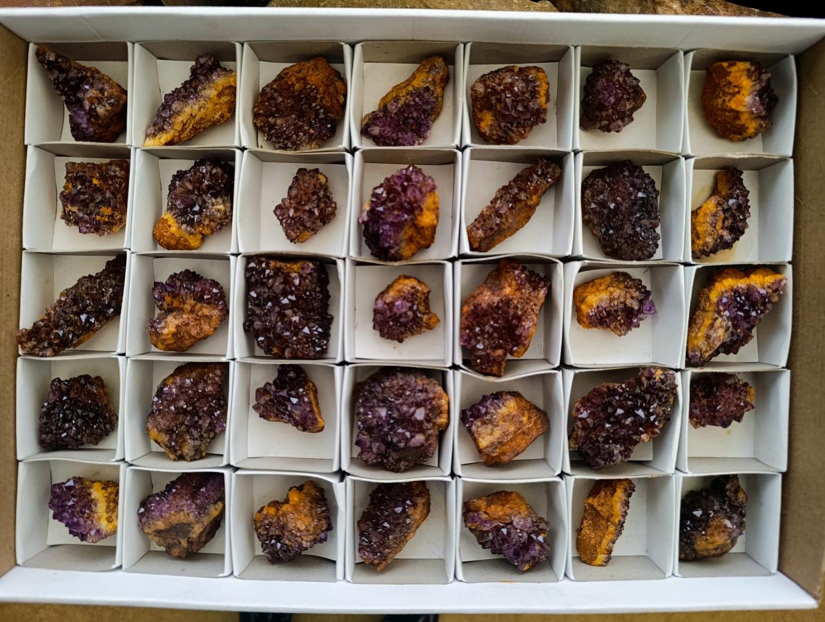 Natural Amethystos Amethyst Clusters x 35 From Kwaggafontein, South Africa