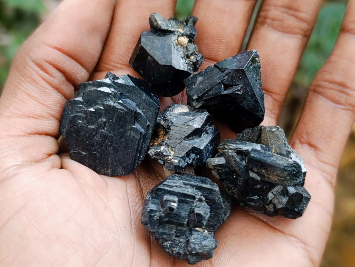 Natural Schorl Black Tourmaline with Associated Minerals x 25 From Erongo, Namibia