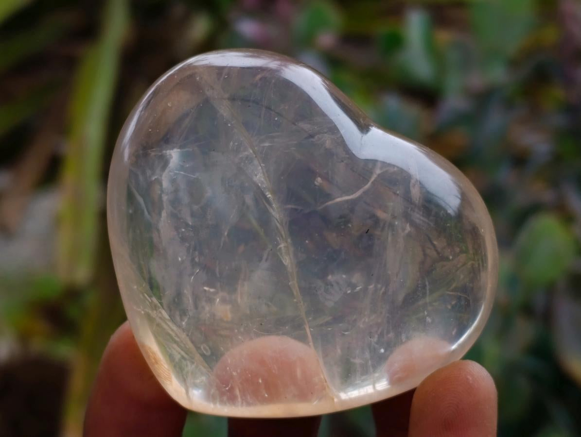 Polished Rock Crystal Hearts x 6 From Amoron’i Mania Madagascar