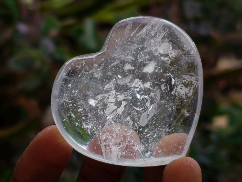 Polished Rock Crystal Hearts x 6 From Amoron’i Mania Madagascar