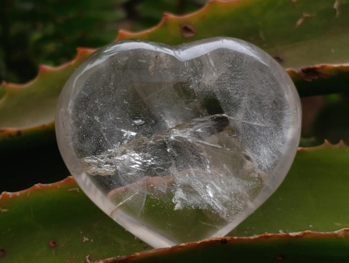 Polished Rock Crystal Hearts x 6 From Amoron’i Mania Madagascar