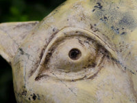 Hand Made Leopard Stone Cat Face Carvings x 3 From Zimbabwe