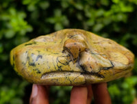 Hand Made Leopard Stone Cat Face Carvings x 3 From Zimbabwe