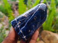 Polished Sodalite Standing Free Forms x 4 From Kunene River, Namibia