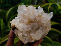 Natural Clear Limonite Quartz Clusters x 3 From Solwezi, Zambia