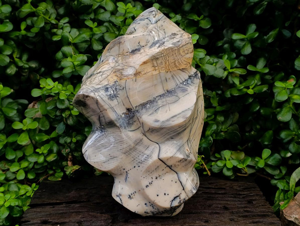 Hand Made XL Dendritic Agate Flame x 1 From Moralambo, Madagascar