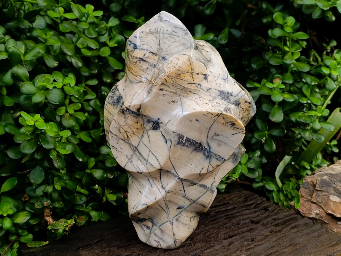 Hand Made XL Dendritic Agate Flame x 1 From Moralambo, Madagascar