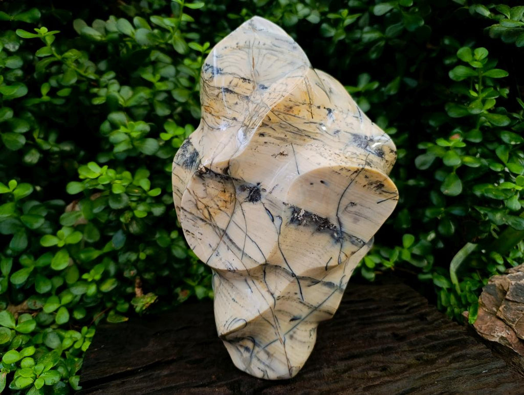 Hand Made XL Dendritic Agate Flame x 1 From Moralambo, Madagascar