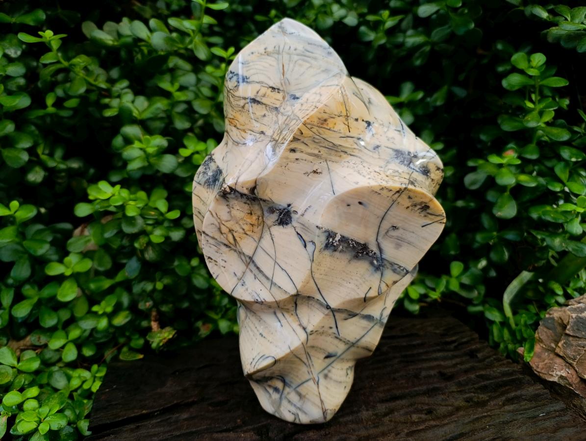 Hand Made XL Dendritic Agate Flame x 1 From Moralambo, Madagascar