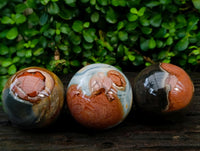Polished Polychrome Jasper Spheres x 3 From NW Coast, Madagascar