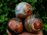 Polished Polychrome Jasper Spheres x 3 From NW Coast, Madagascar