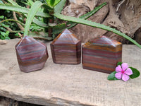 Polished Banded Tiger Iron Points x 3 From South Africa